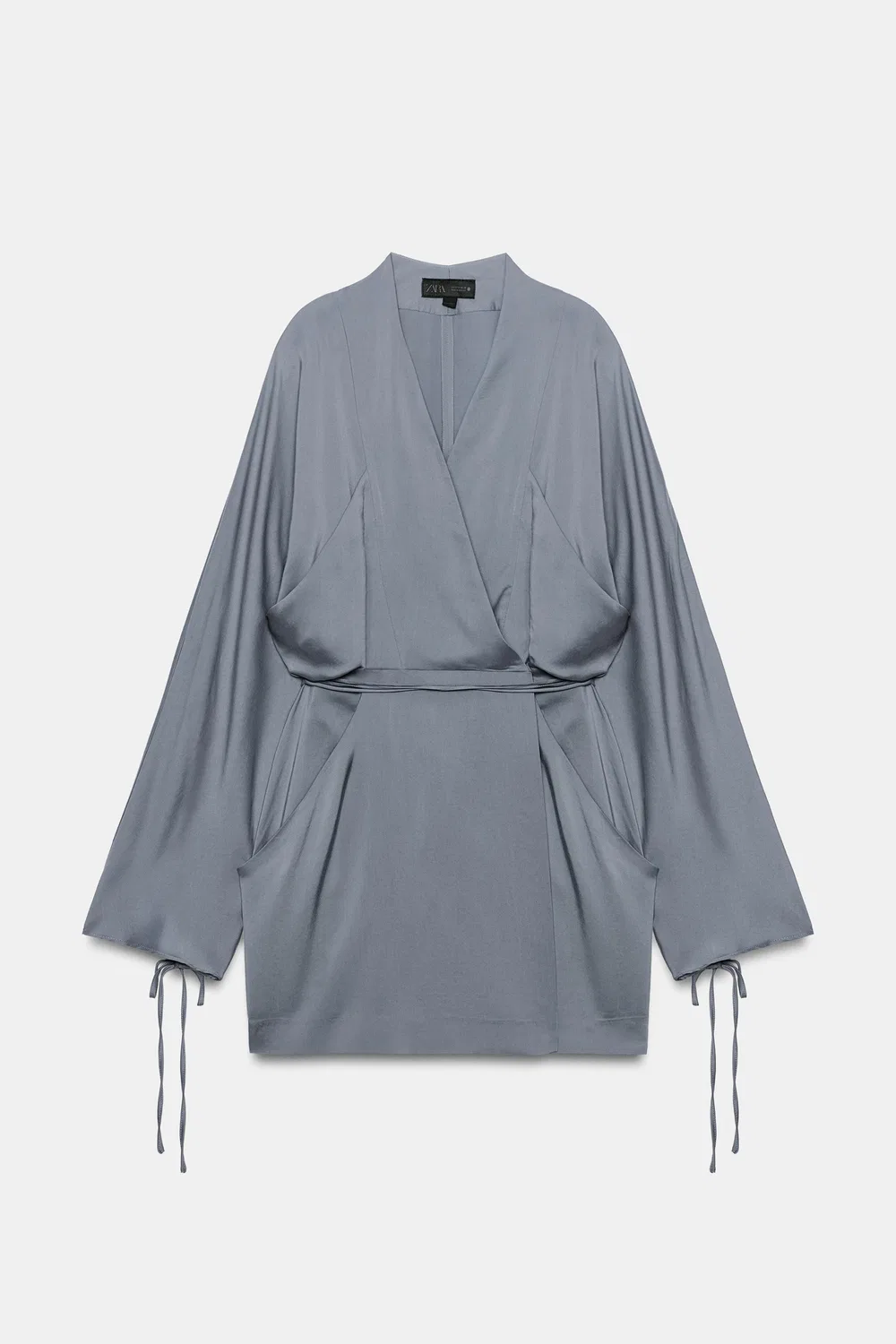 Мини-платье-накидка из коллекции ZW ZARA, Blue/Grey — фото 2