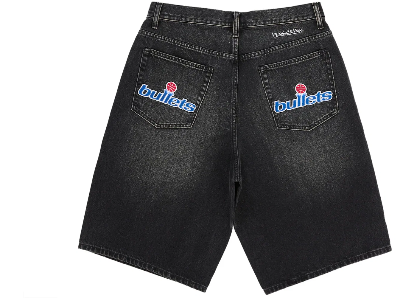 Мужские шорты из денима с принтом Supreme Mitchell & Ness Washington Bullets Baggy Denim Short, Black — фото 3