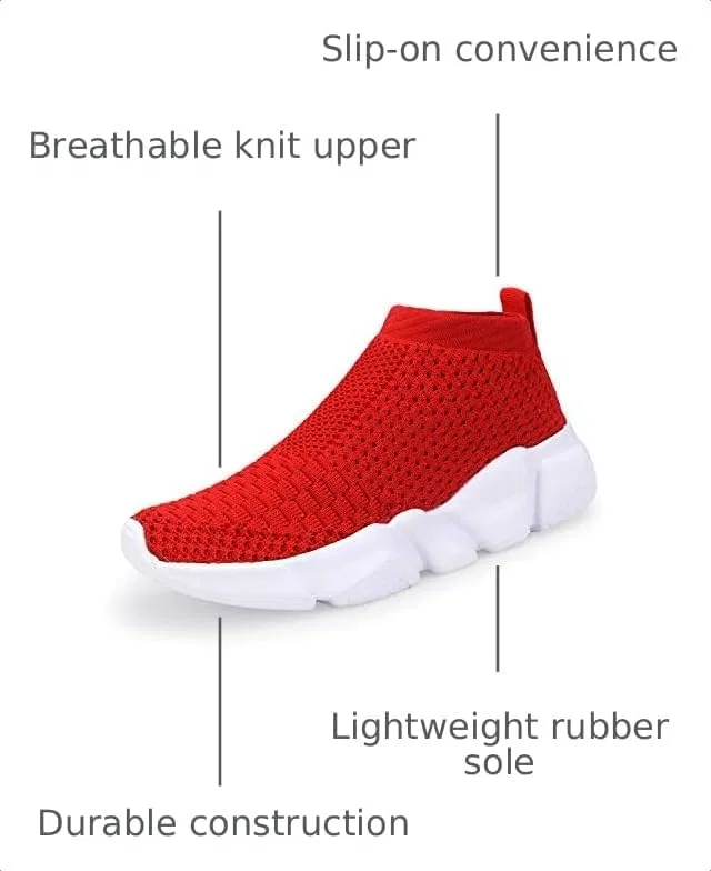 Детские дышащие кроссовки с высоким верхом Casbeam, Red — фото 3