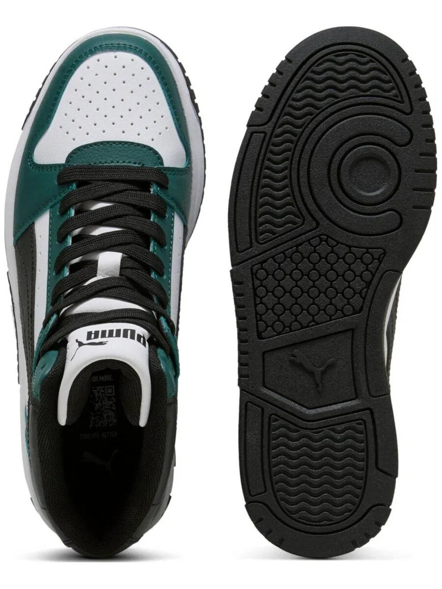 Кроссовки PUMA 'Rebound Slam Mid Jr' зеленого цвета — фото 2