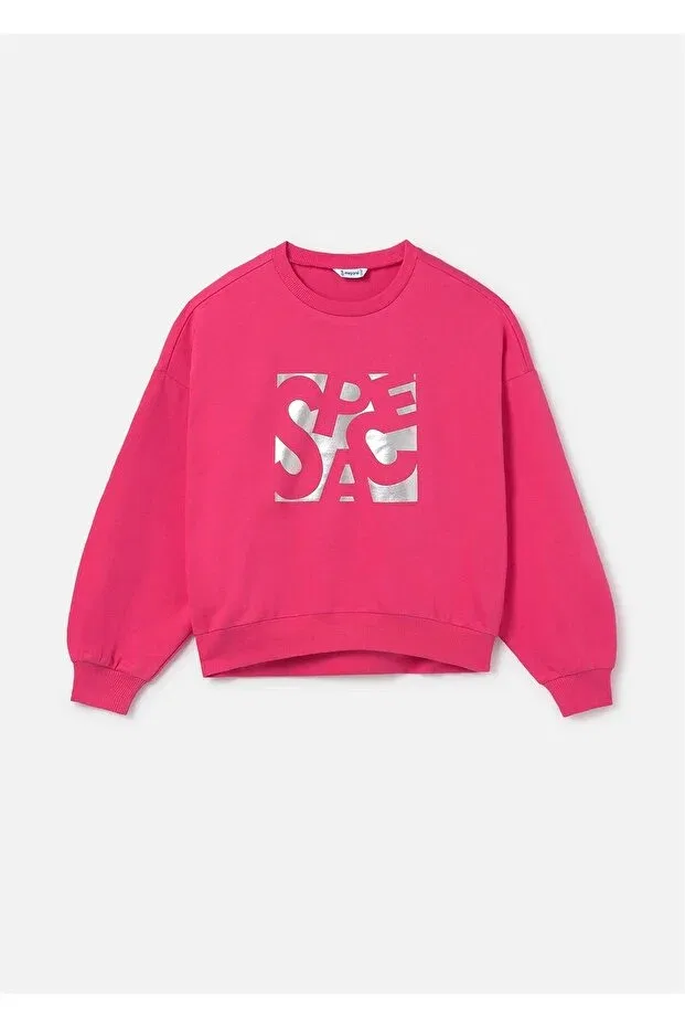 Детская толстовка для девочек с принтом Metallic Patterned Mayoral, Pink