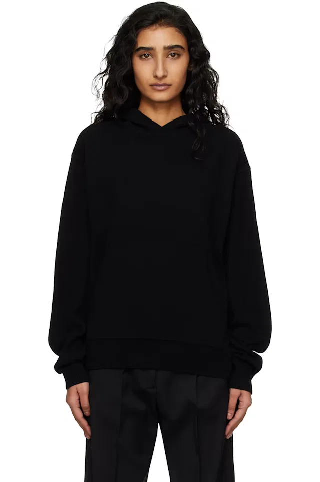 Черное кашемировое худи Acne Studios