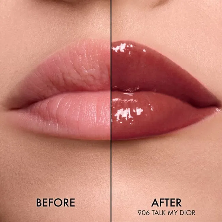 Блеск для губ в стике с эффектом зеркального блеска увлажняющий Addict Glass Lipstick DIOR Color, 906 Talk My Dior — фото 2