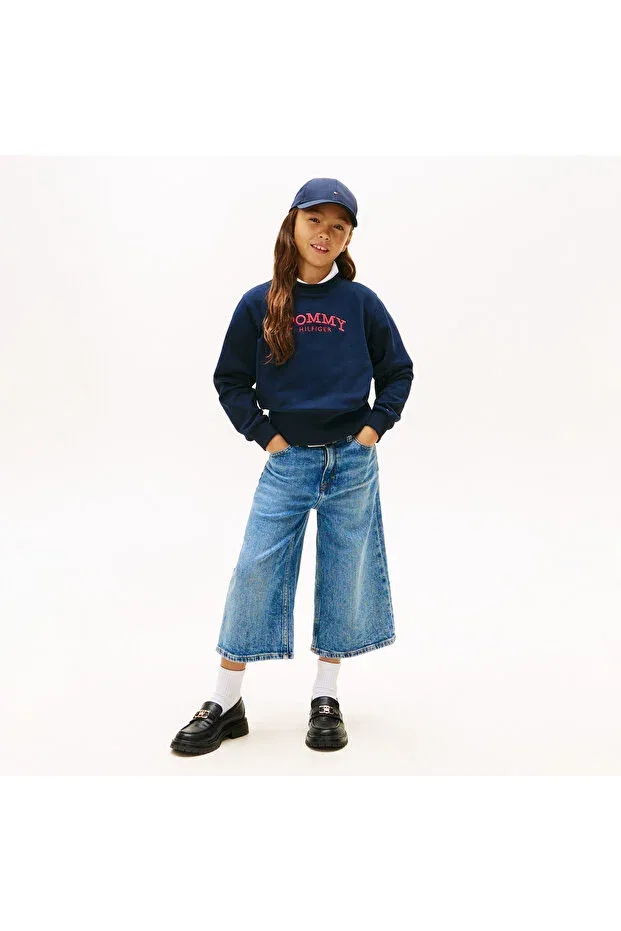 Детские свитшот для девочек с длинным рукавом Tommy Hilfiger, C1g-Blue — фото 3