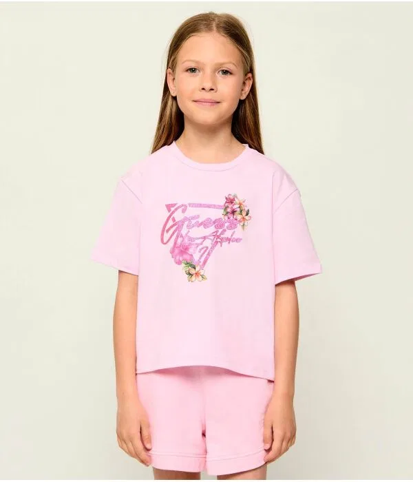 Детская футболка для девочек с принтом T-Shirt Guess, Rosa