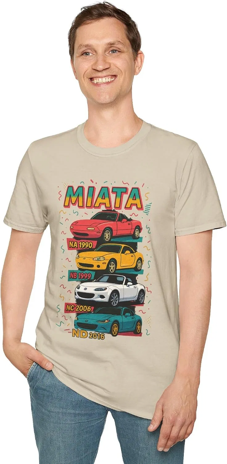 Футболка с принтом Miata Generations, Sand — фото 3