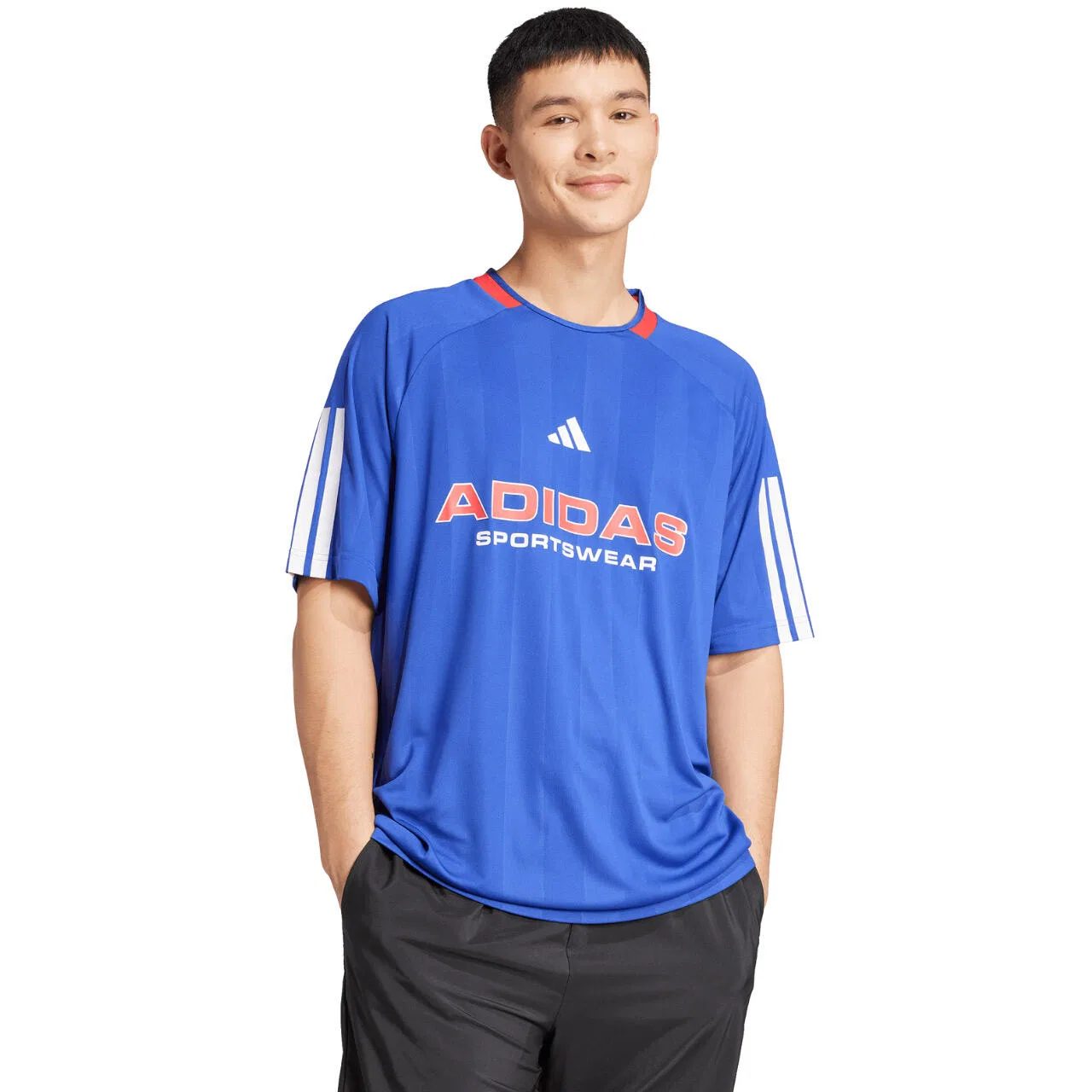 Мужская легкая футболка с коротким рукавом House of Tiro Jersey Adidas, Blau — фото 2
