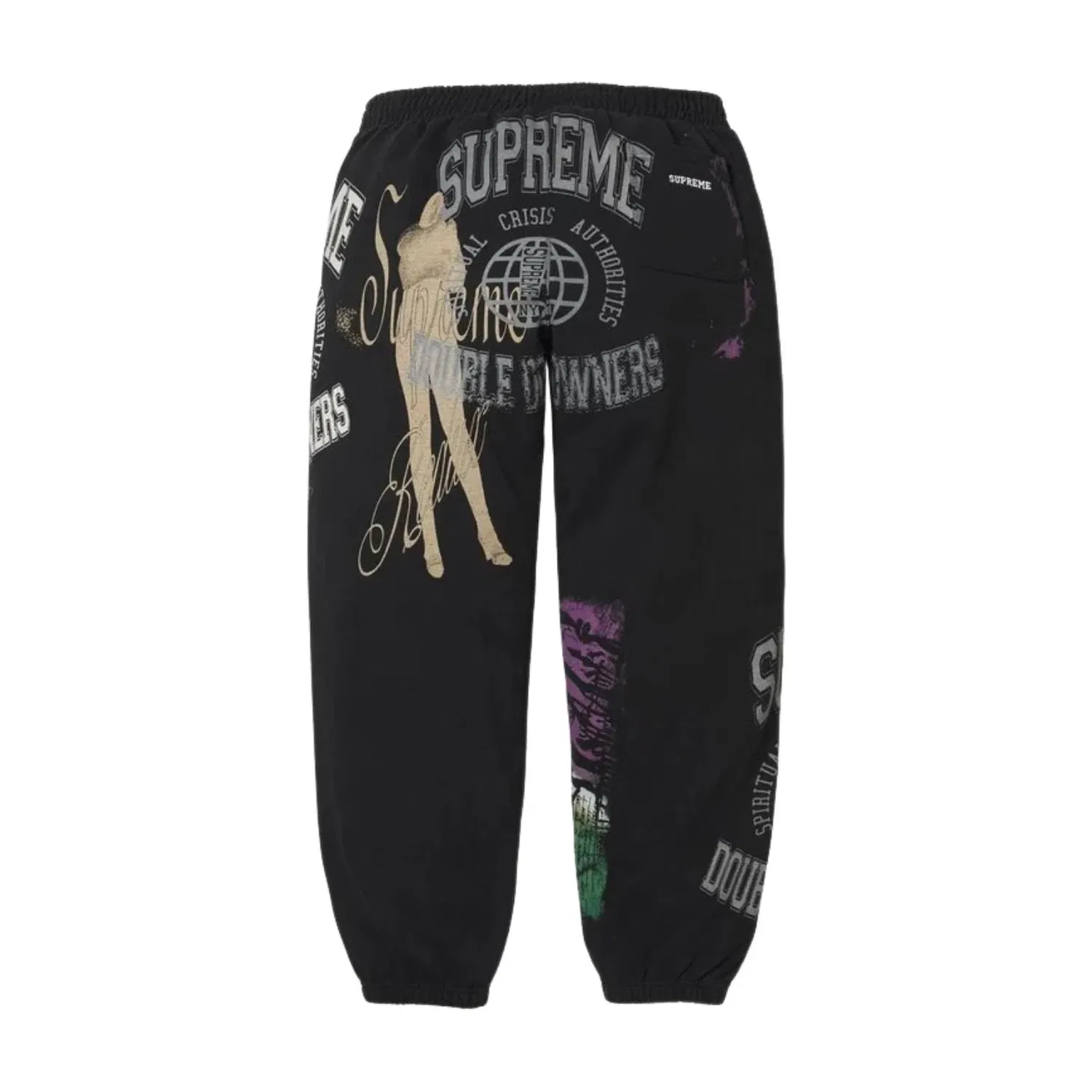 Мужские спортивные штаны с принтом Overprint Supreme, черный — фото 2