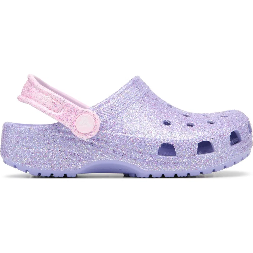 Детские классические сабо с блестками Crocs, Multi Glitter — фото 2