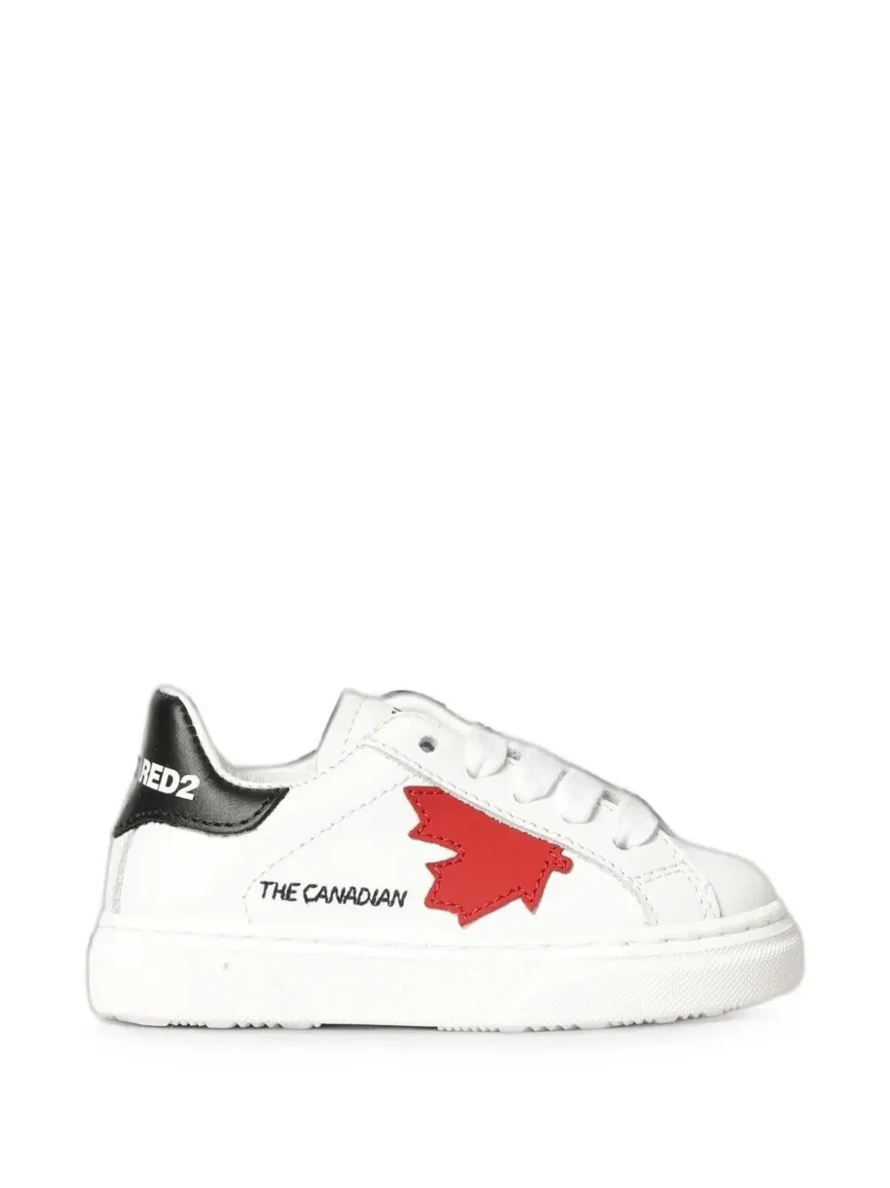 Кожаные кроссовки с кленовым листом Dsquared2 Kids, белый