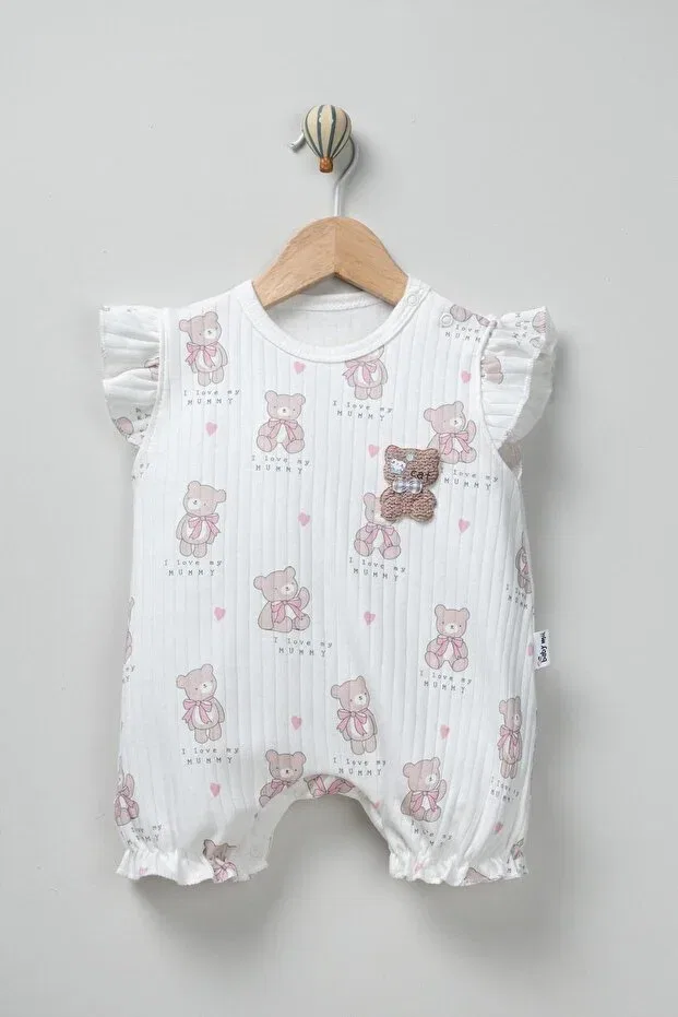 Детский комбинезон для девочек с принтом Basics Mandalinsbaby, Ecru
