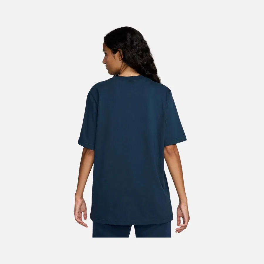 Футболка женская свободного кроя с принтом Sportswear Phoenix Graphic Loose Short-Sleeve Nike, Темно-синий — фото 2