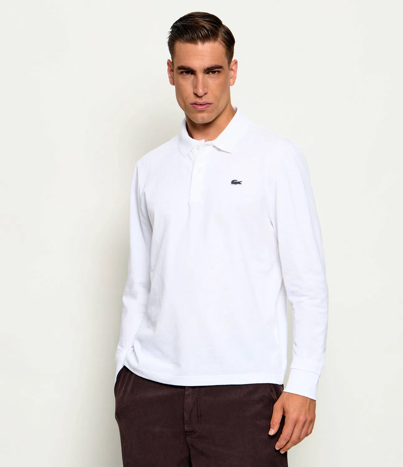 Поло с длинным рукавом Lacoste, Bianco
