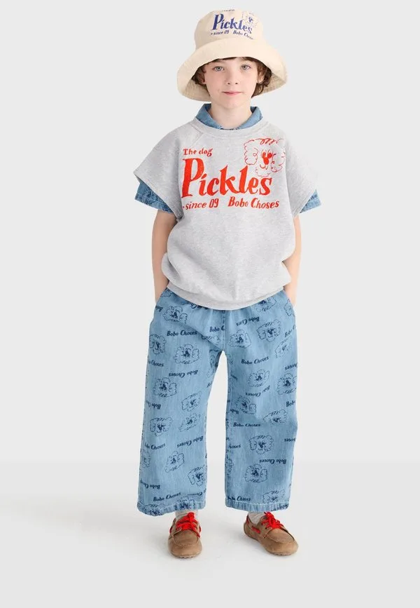 Футболка с принтом собаки по кличке пиклз Bobo Choses, Heather Grey
