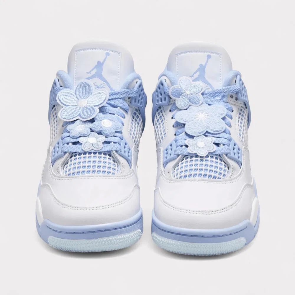 Детские кроссовки Air Jordan 4 Retro Forget Me Not Nike, Weiß Blau — фото 2