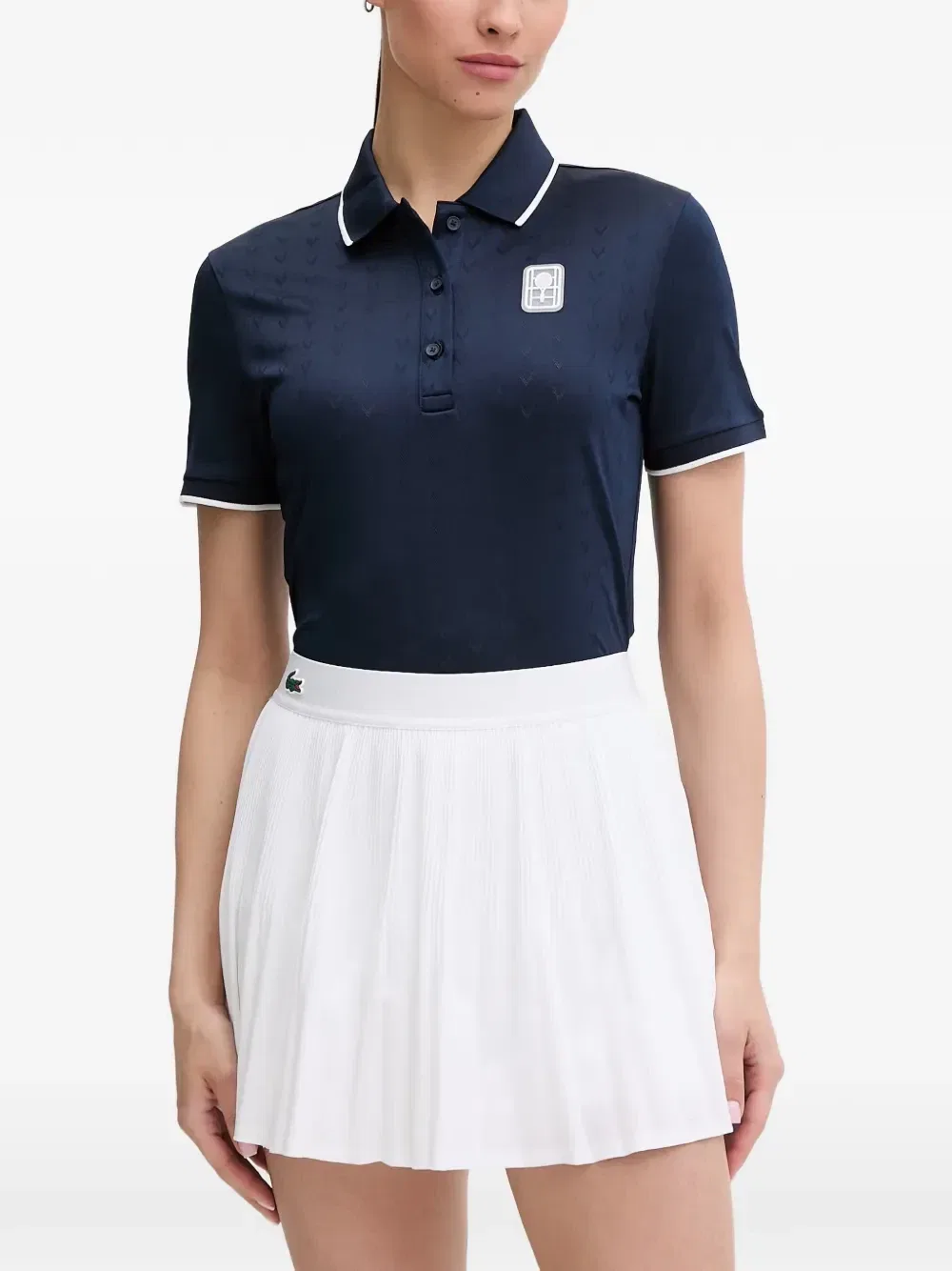 Рубашка поло Lacoste Heritage, синяя с монограммой