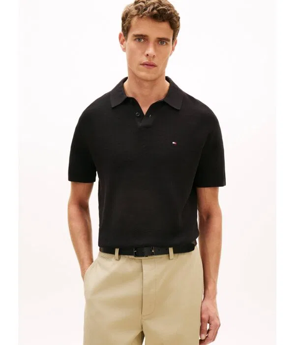 Мужское поло свободного кроя Tommy Hilfiger, черный