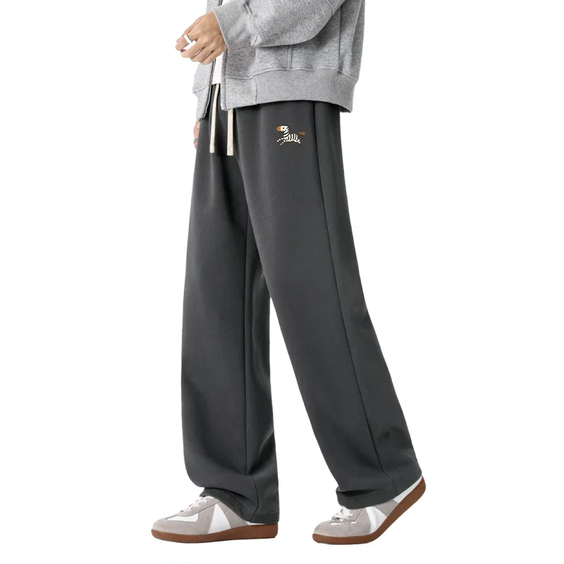 Детские повседневные брюки прямого кроя Dark Gray Zebra Journal Pants Logo MINISO, Dark Gray Zebra Journal Pants Logo