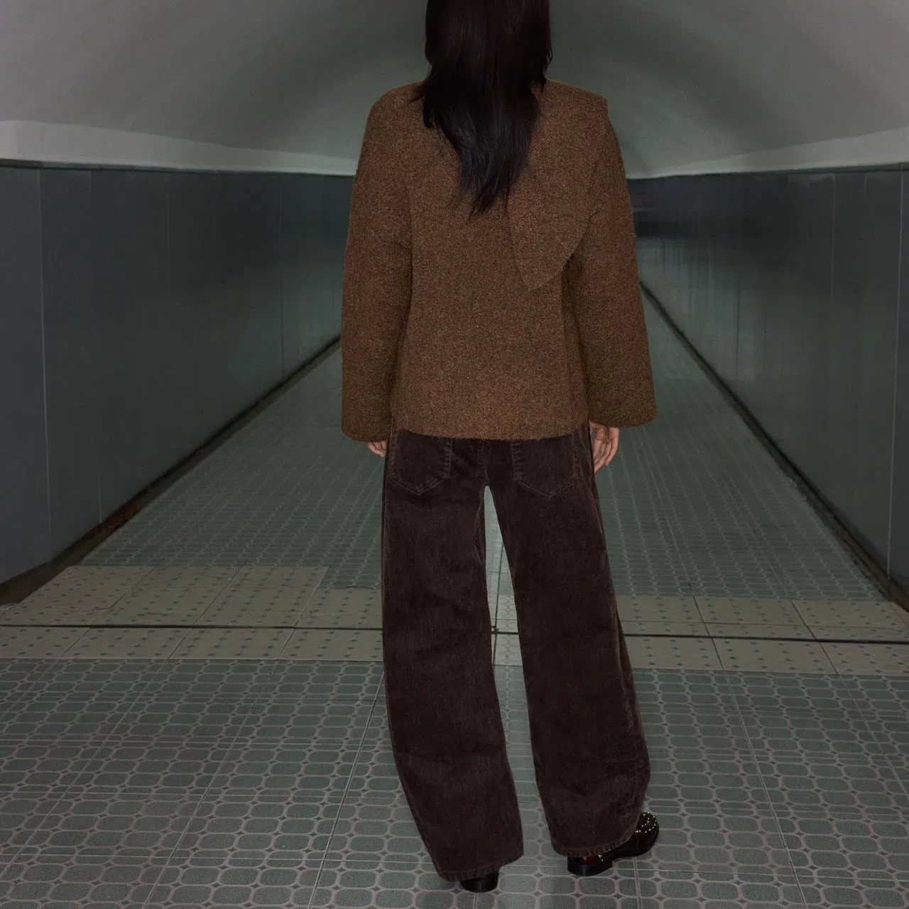 Женская куртка с круглым вырезом Other, ZARA, Brown — фото 4