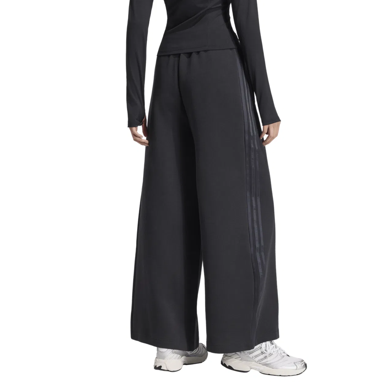 Женские брюки свободного кроя с принтом Spacer Pants adidas, Black/Black Reflective/Night Grey — фото 2