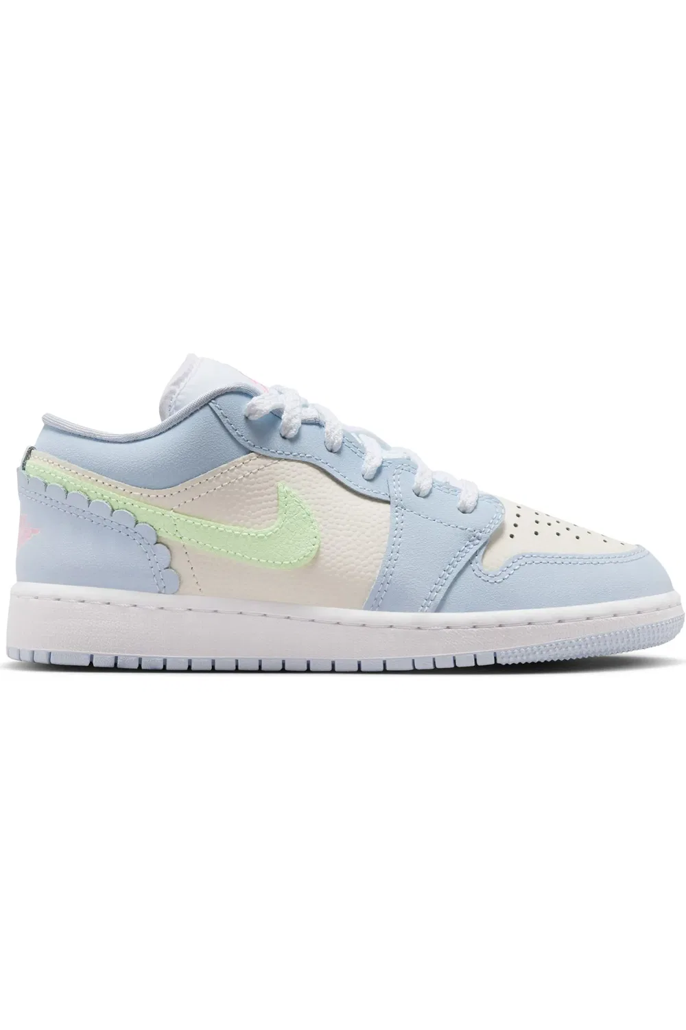 Детские кроссовки баскетбольные Air Jordan 1 Low Jordan, Half Blue/Vapor Green/Sail — фото 2