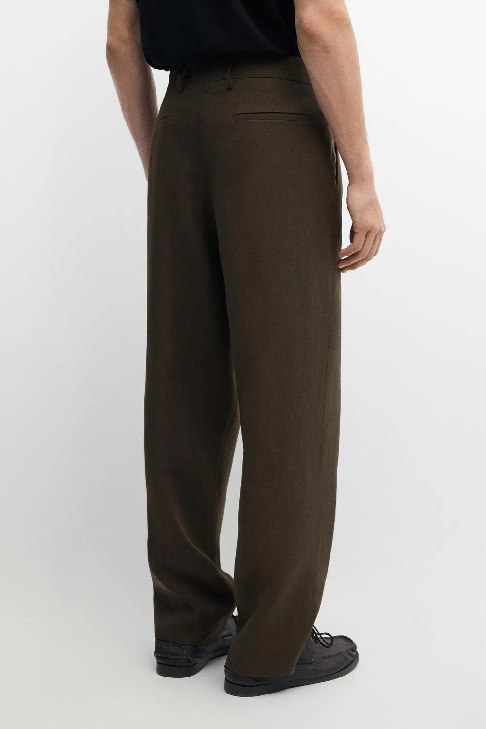 Брюки от льняного костюма Massimo Dutti, коричневый — фото 3