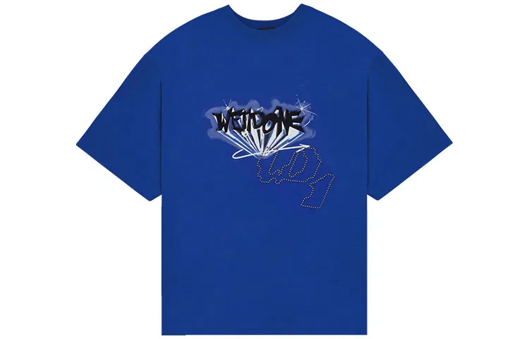 Детская футболка с круглым вырезом, свободного кроя, Unisex Blue, WE11DONE