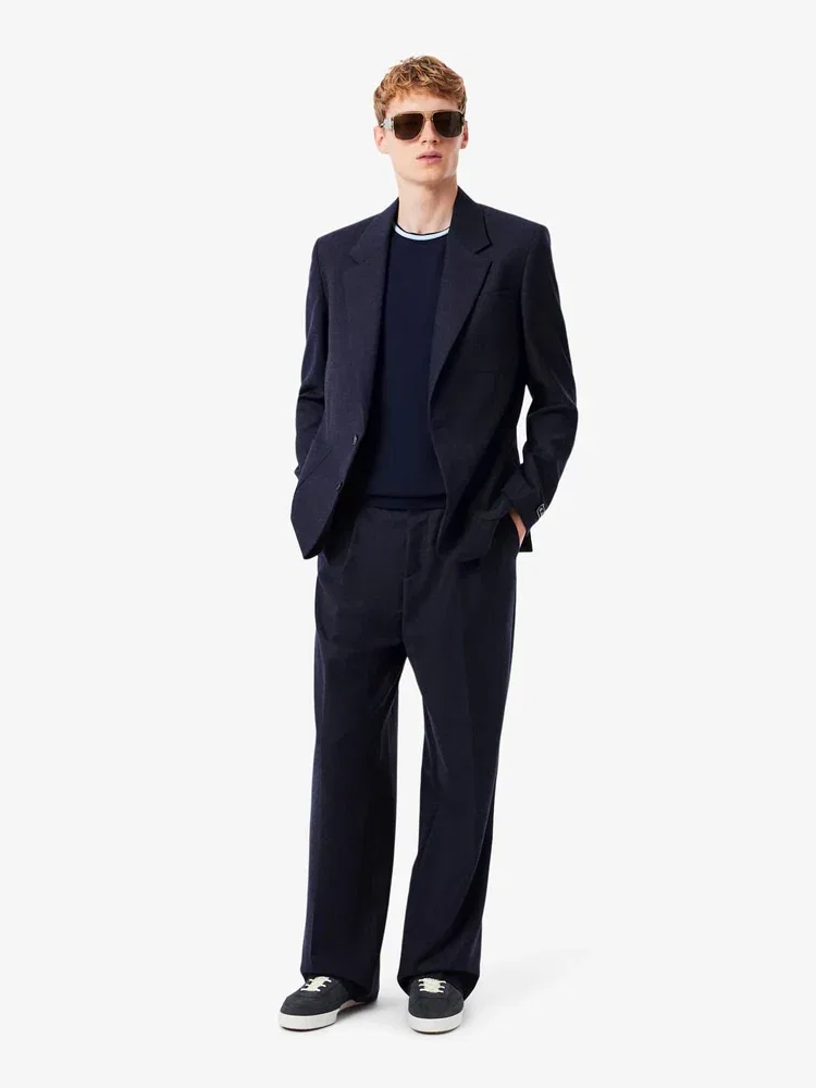 Штаны прямого кроя из шерсти LACOSTE, Navy