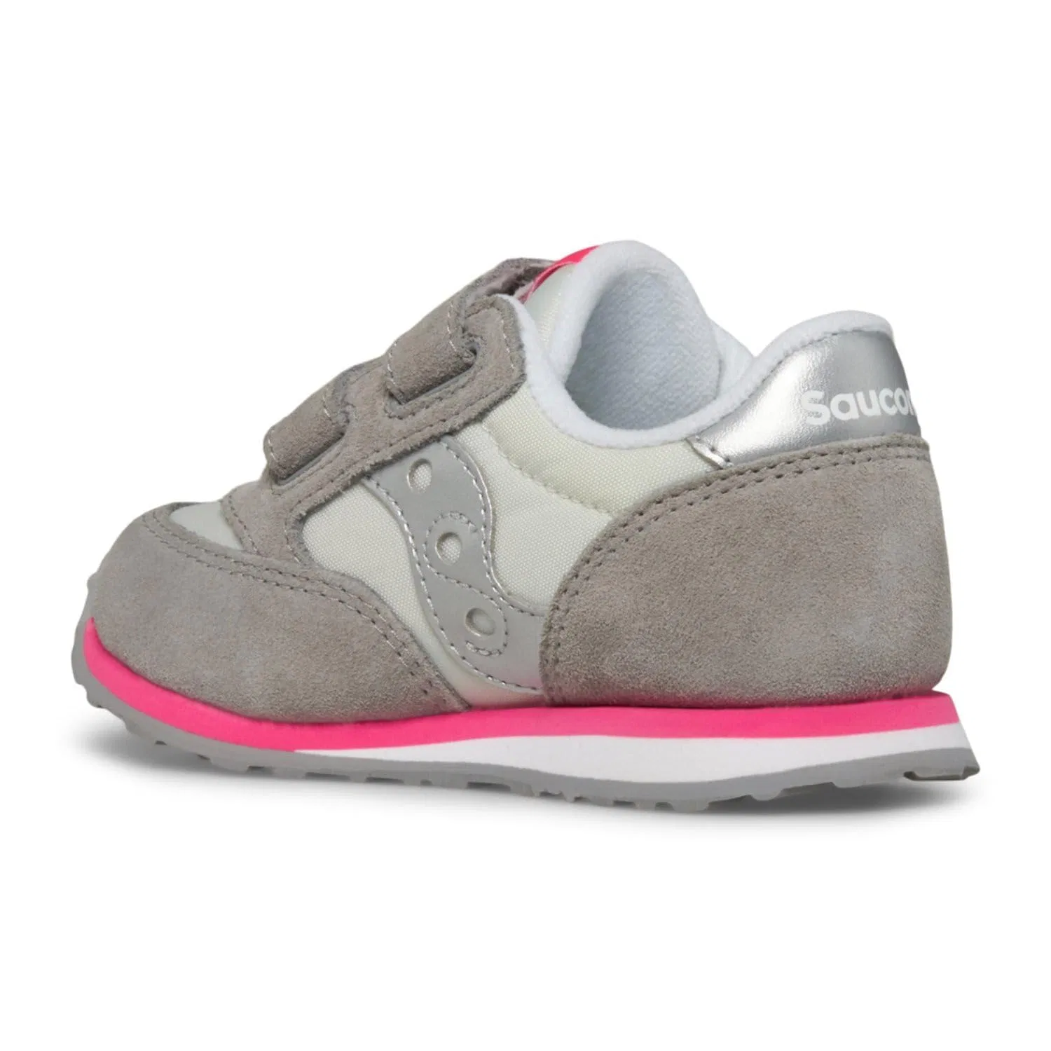 Детские кроссовки для девочек с липучкой Baby Jazz HL Saucony, Grey Silver Pink — фото 4