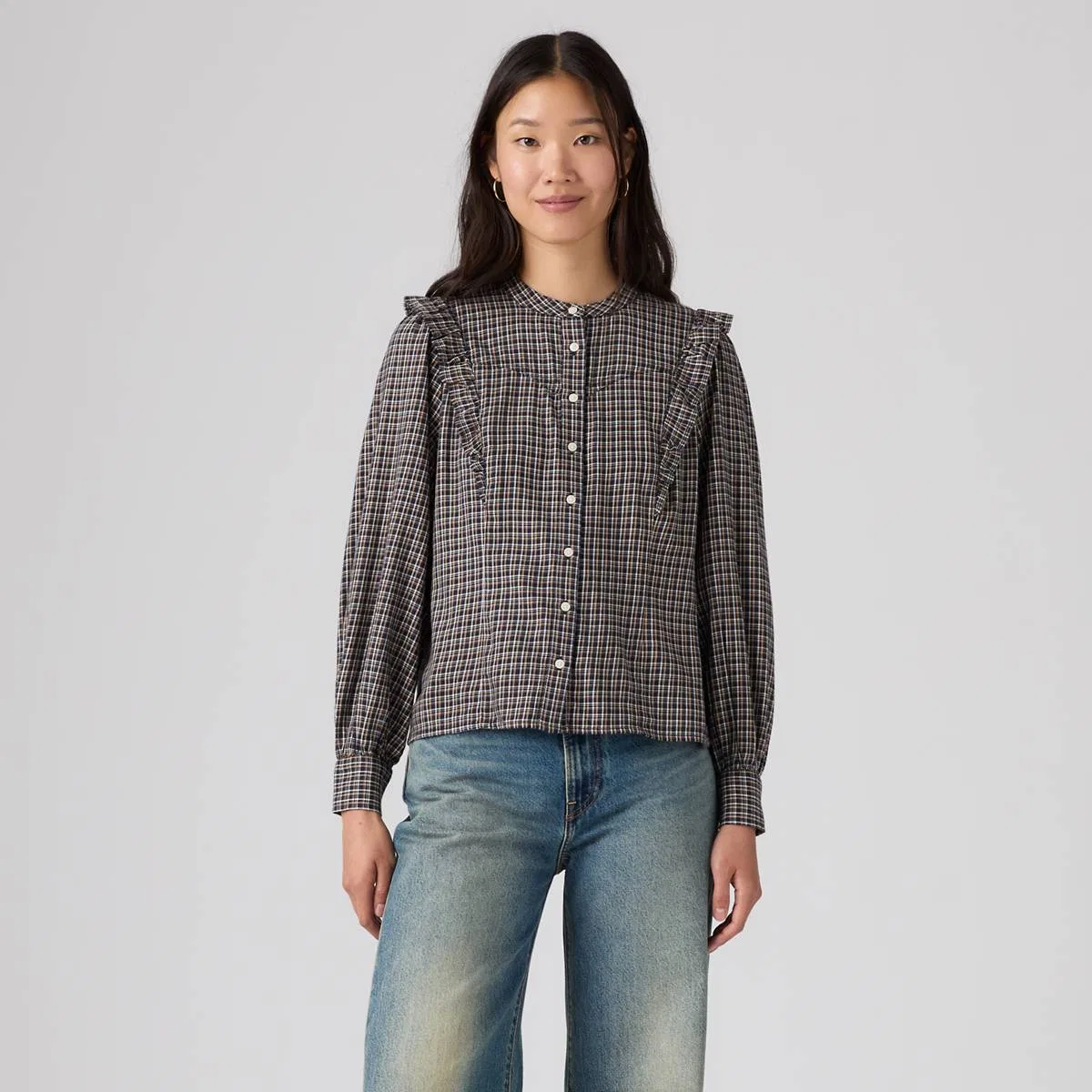 Рубашка в стиле вестерн Джесси Levi's, Almeta Plaid Navy Blazer - Blue — фото 3