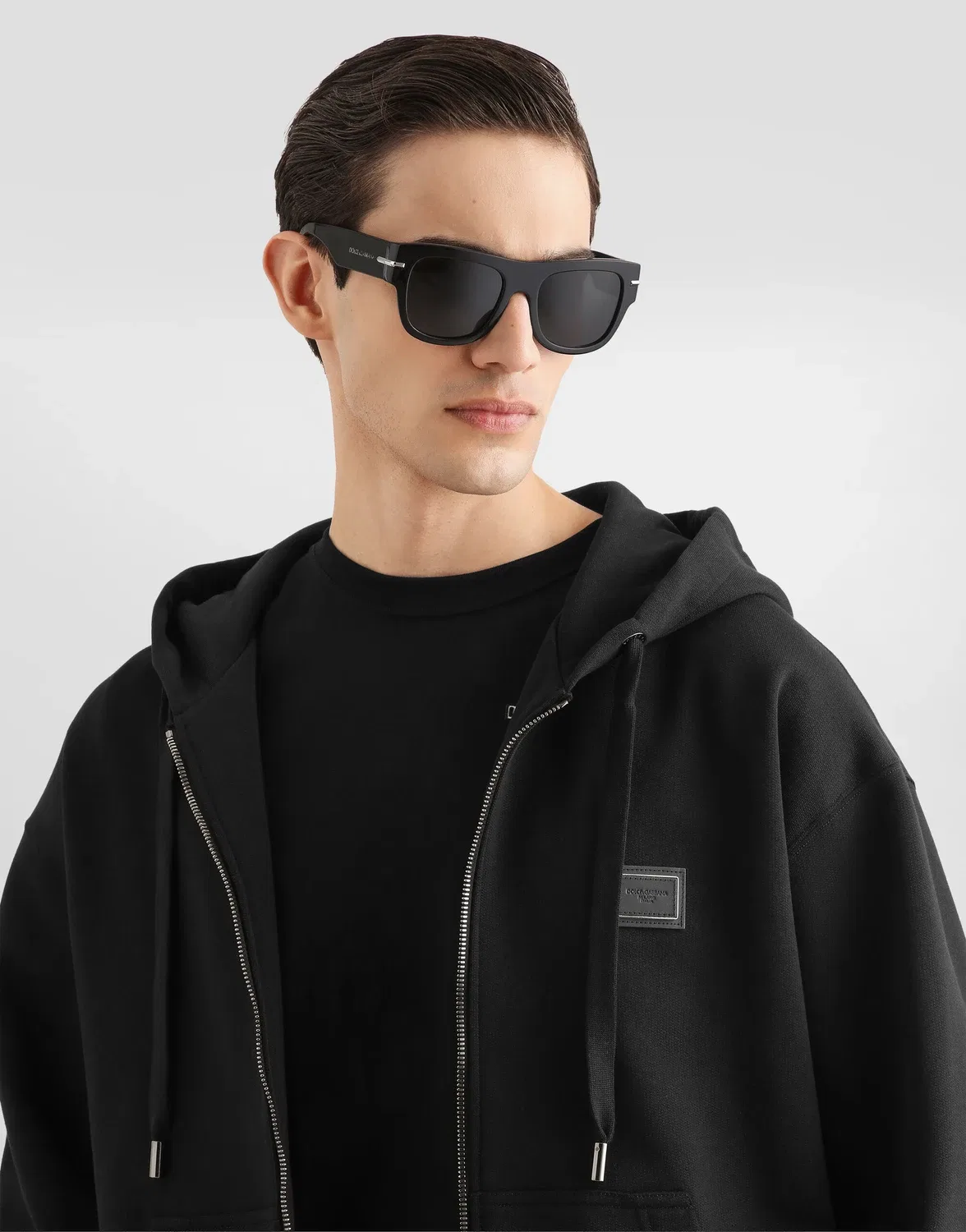 Хлопковая толстовка с капюшоном и логотипом DOLCE & GABBANA, черный — фото 4