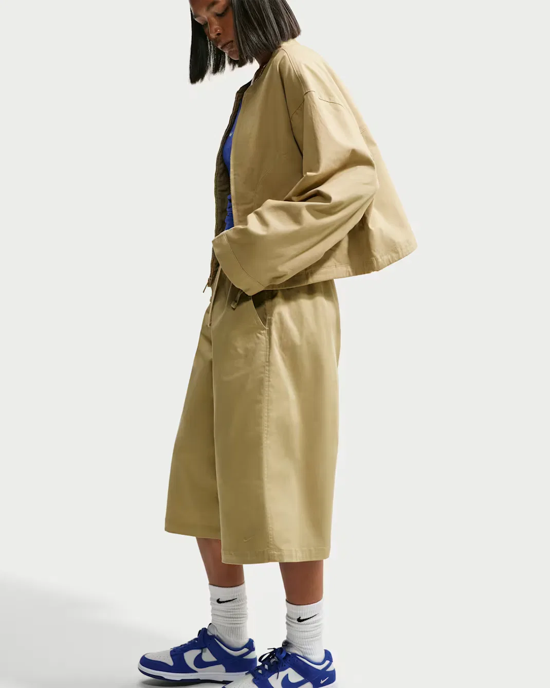 Женские шорты-парашюты оверсайз средней посадки Nike Sportswear, Parachute Beige/Parachute Beige — фото 4