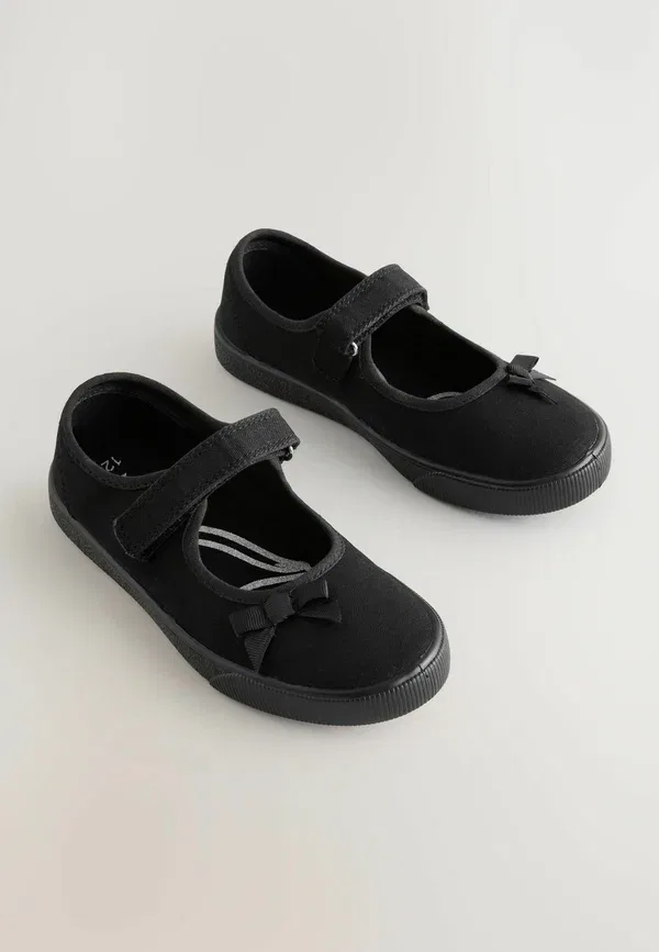 Туфли на плоской подошве с бантом School Bow Plimsoll Shoes Next, черный — фото 2