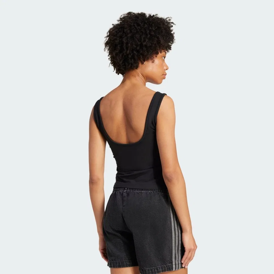 Женский топ-безрукавка с принтом adidas Originals JW5990 Premium Essentials, Черный — фото 2