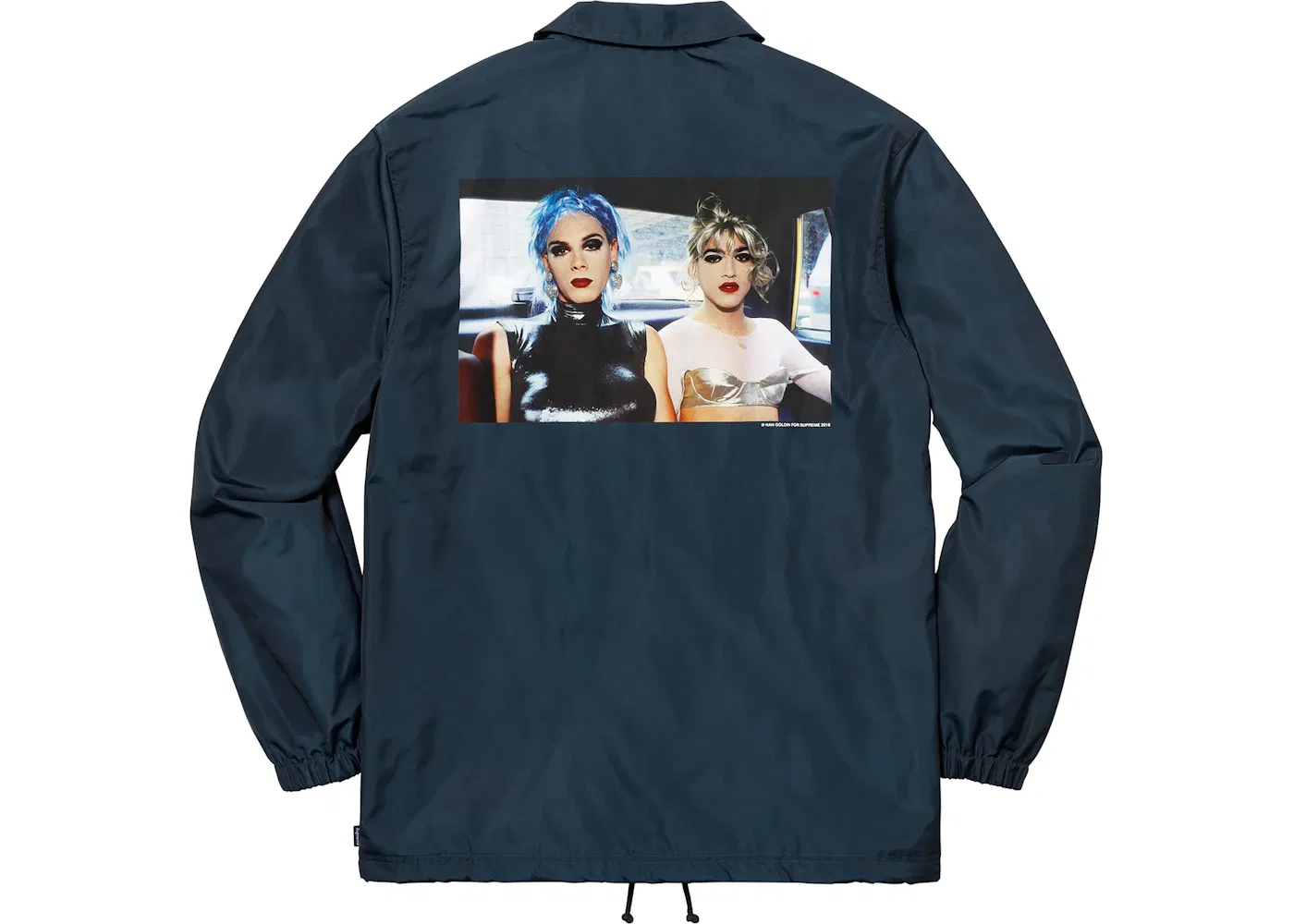 Мужская куртка с принтом Nan Goldin Misty and Jimmy Paulette Coaches Jacket Supreme, темно-синий — фото 2