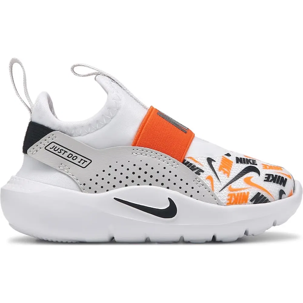 Детские кроссовки Flex Runner 4 без шнурков для малышей Nike, White/Orange Jdi — фото 2