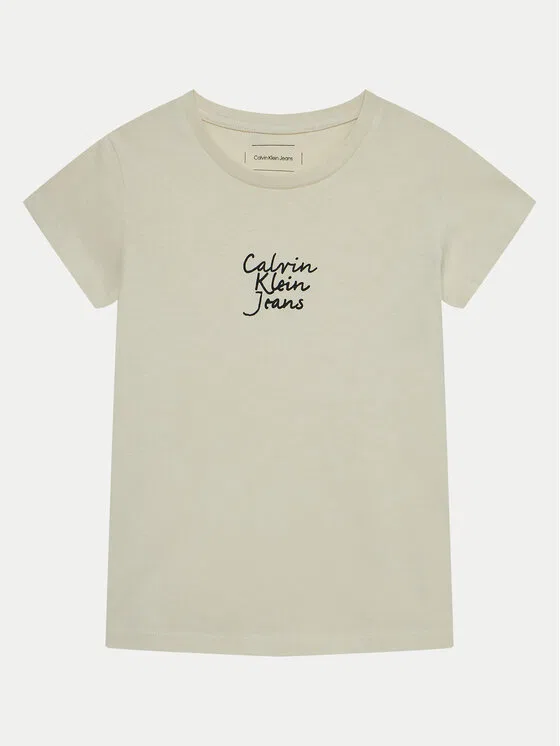 Футболка slim fit Calvin Klein Jeans, кремовый