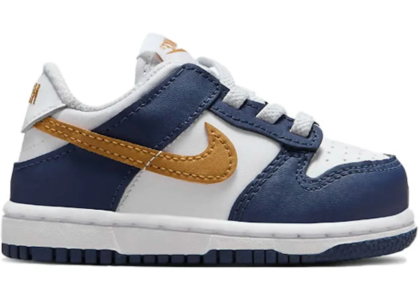 Детские кроссовки Lifestyle Nike Dunk Low Nike, White/Midnight Navy/Wheat