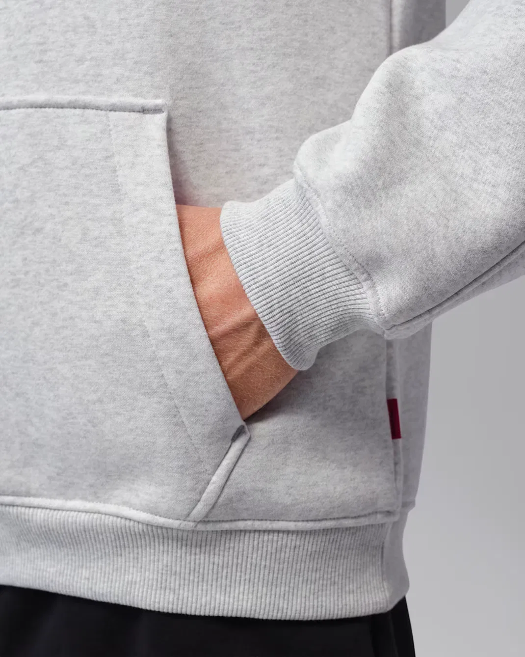 Мужская толстовка на молнии Jordan Brooklyn, Neutral Grey/Heather/University Red — фото 4