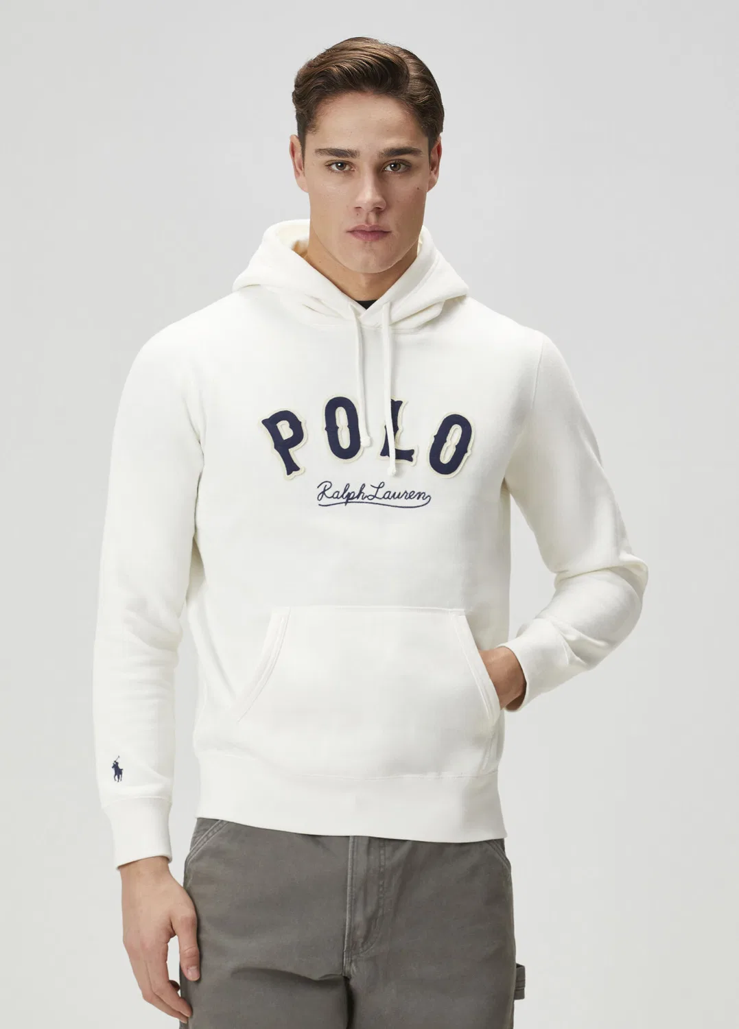 Свитшот с капюшоном и нашивкой Polo Ralph Lauren, white
