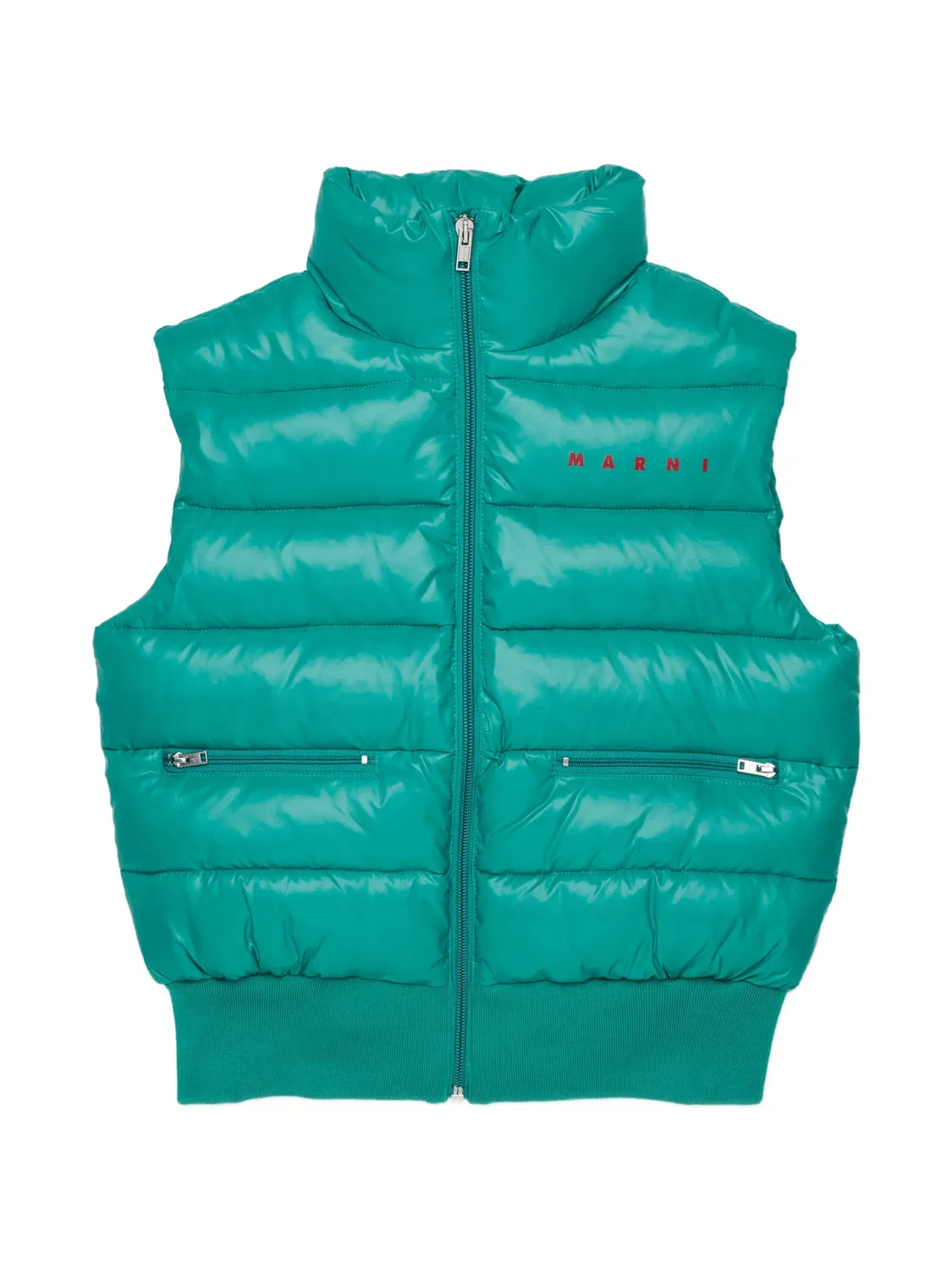 Дутый жилет Marni Kids, зеленый