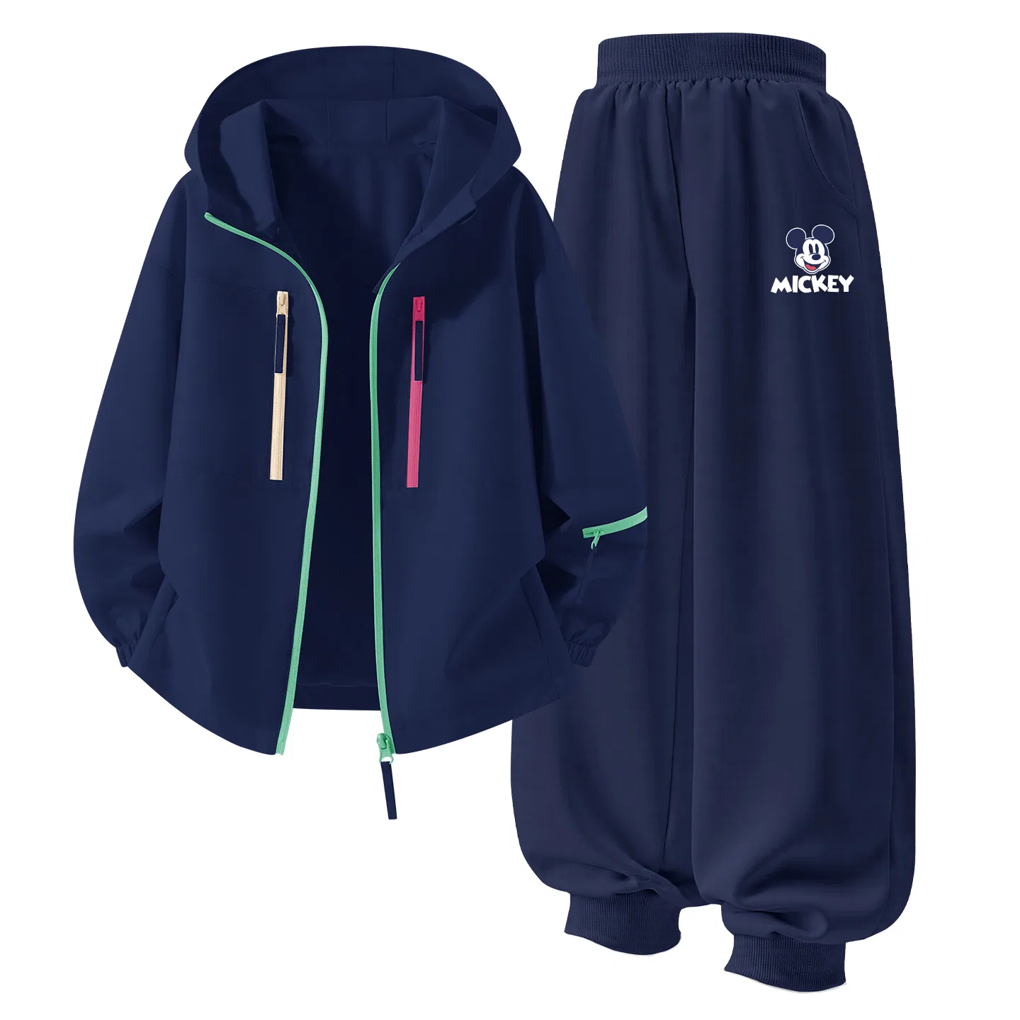 Детский спортивный комплект с капюшоном, с принтом, Disney, Navy Blue+Dihuiqi Navy Blue — фото 3