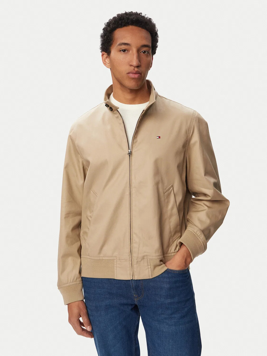 Мужская демисезонная куртка стандартного кроя Classic Harrington Tommy Hilfiger, бежевый