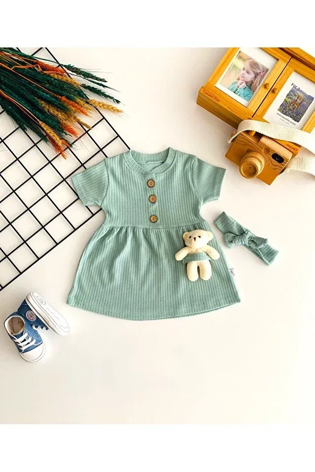 Детское платье для девочек хлопковое Cheerful babies dress Derinbebe, Green