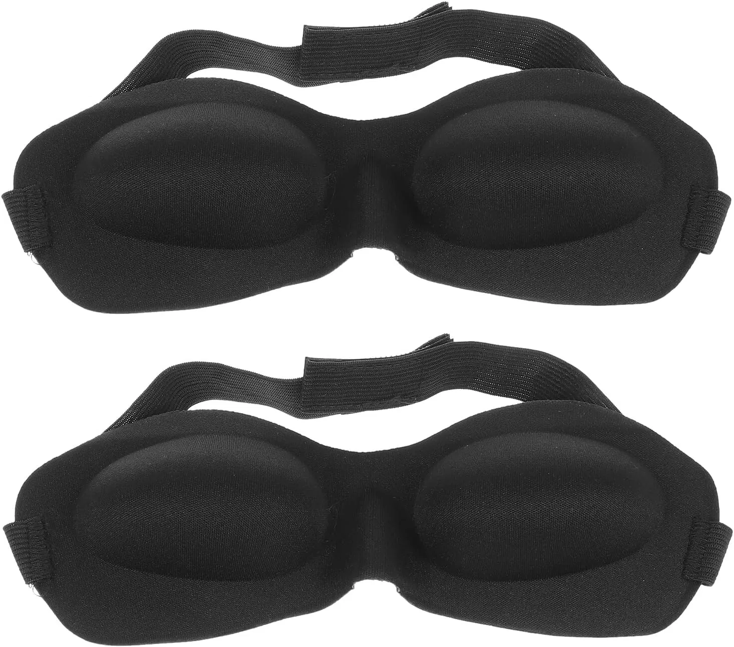 Маска для сна из дышащего EVA с большой глазной впадиной, MUCKLILY, 2 шт, Black