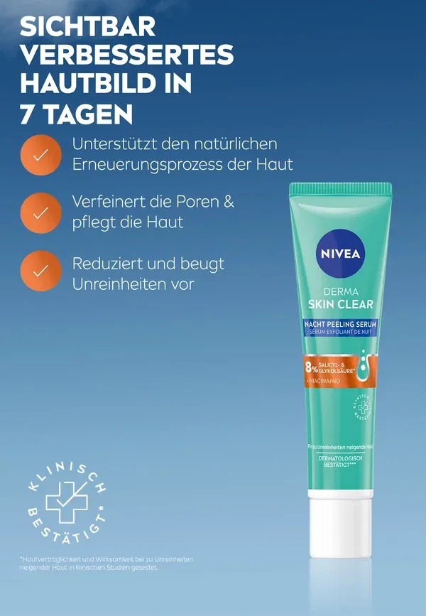 Набор для ухода за кожей: очищающий гель, тоник и пилинг-сыворотка Derma Skin Clear Nivea 330 мл — фото 3