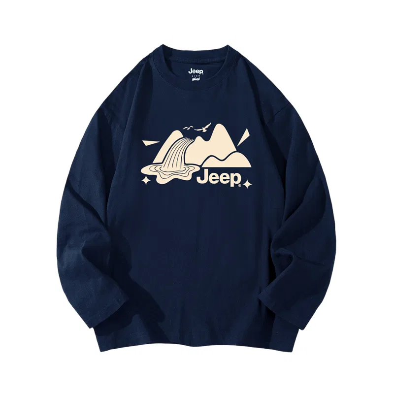 Детская футболка с круглым вырезом Navy Blue Jeep