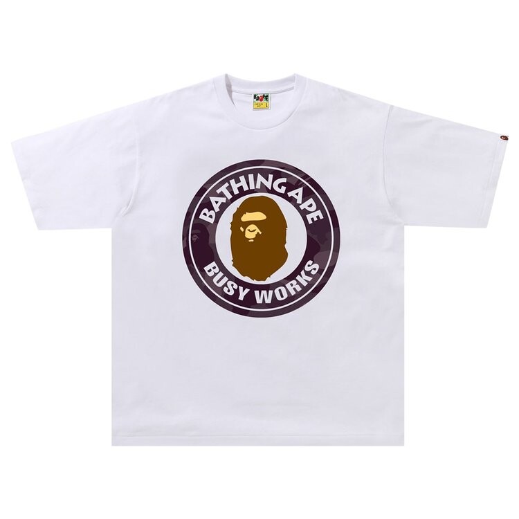 

Футболка BAPE Color Camo Busy Works Relaxed Tee 'White/Burgundy', белый