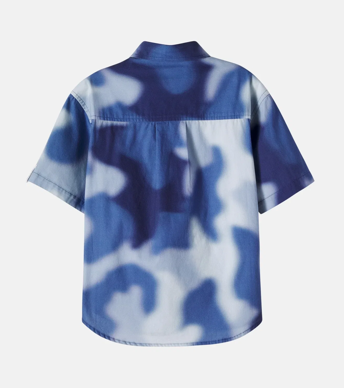 Рубашка из поплина с камуфляжным принтом Stella Mccartney Kids, синий — фото 3