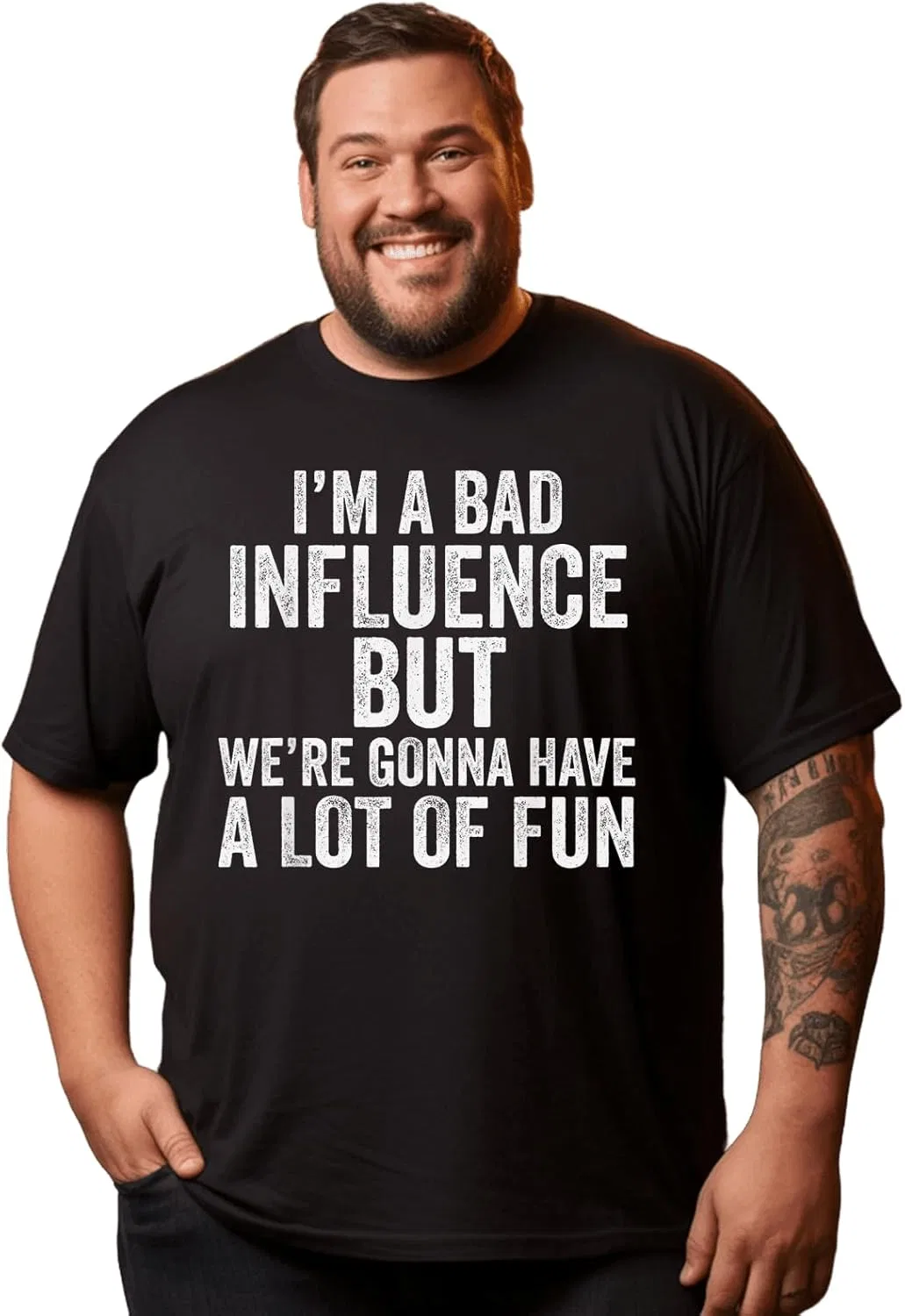 Мужская футболка с графическим принтом Big Tall, Bad Influence